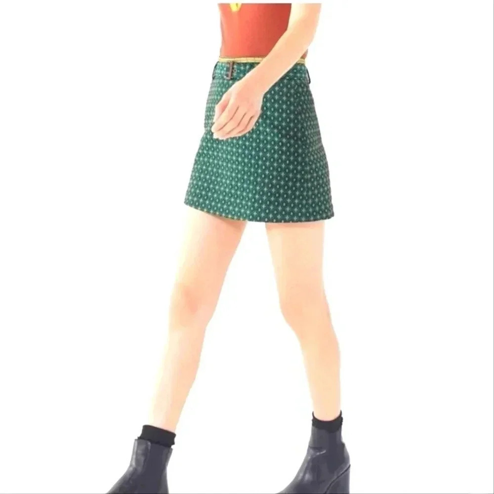 Urban Outfitters Green Peggy Jacquard Mini Skirt - Picture 2 of 6